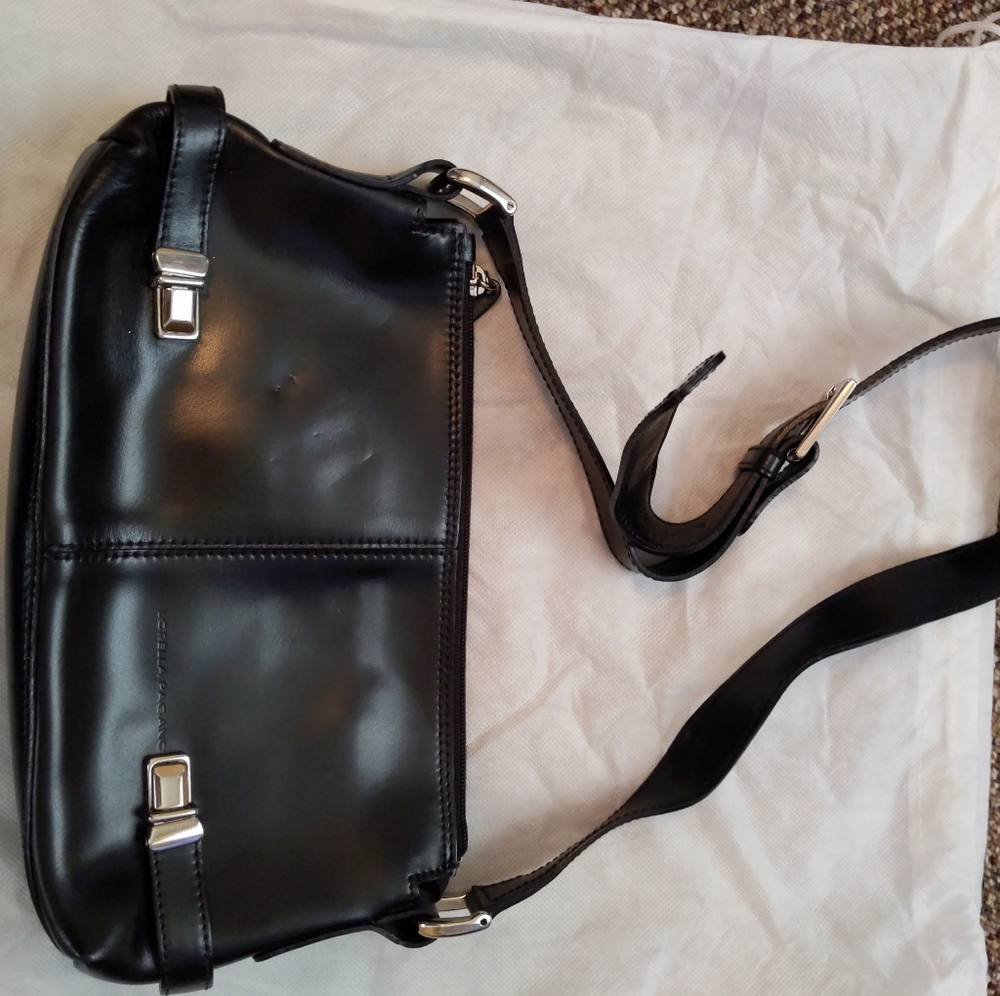 Lorella Pagano Black Leather Shoulder Bag